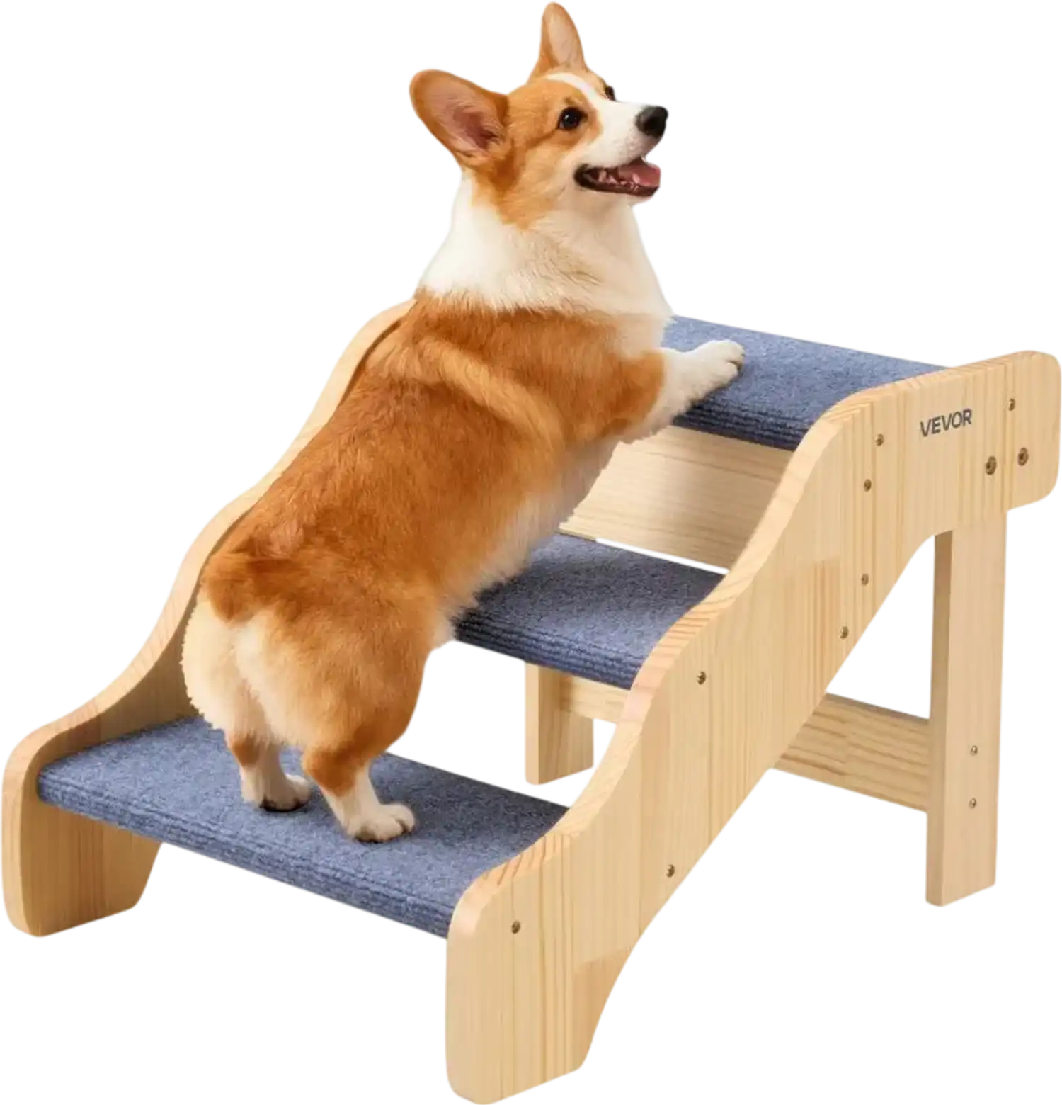 Vevor Dog Stairs 3-Step Wood Pet Stairs for Beds Sofas & Cars New