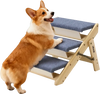VEVOR Wood Pet Stairs, 3-Step Dog Stairs for Beds, Sofa & Cars, 150lbs Load Capacity, Floded Flat Design, Stable & Sturdy Cat & Dog Step Ladder for Small Medium Large Older Pet Puppy Essentials