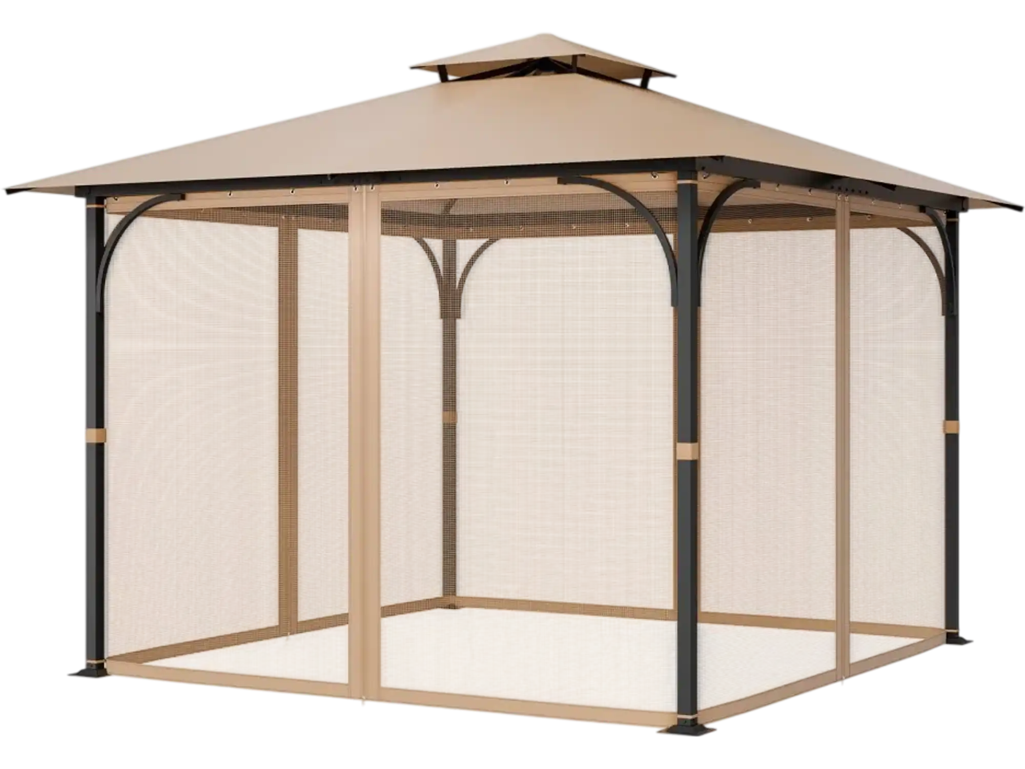 Vevor Gazebo Netting Replacement 10' x 10' 4-Panel 7' H Khaki New