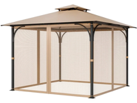 VEVOR Gazebo Netting Replacement, Fit Most 10 x 10 x 7 FT Gazebo Curtain, Outdoor Garden Net, 4-Panel Sidewall Mesh Net, Patio Midge Netting with Double Zipper, Canopy Screen (Netting Only)