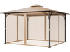 VEVOR Gazebo Netting Replacement, Fit Most 10 x 12 x 7.3 FT Gazebo, Outdoor Garden Gazebo Net, 4-Panel Sidewall Mesh Gazebo Curtain, Patio Midge Netting with Double Zipper, Canopy Screen (Netting Only)