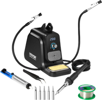 VEVOR Soldering Iron Station, 80W Digital Display Soldering Station Kit with 2 Helping Hands, 5 Soldering Tips, 30g Solder Wire, Solder Sucker, Tweezer, Auto Standby & Sleep Mode, °C/°F Conversion