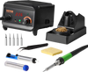 VEVOR Soldering Iron Station, 75W Digital Display Soldering Station Kit, 122°F- 932°F Temp Control & Built-in Transformer, Auto Standby & Sleep Mode, with 5 Soldering Tips, 10g Solder Wire, Tweezers