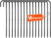 VEVOR Rebar Stakes, 16-Inch, Heavy-Duty 0.4 in Diameter J Hook, Galvanized Steel Ground Anchors with Chisel Point End & Rust-Resistant Coating, for Gardening Support, Fence, Camping Tents (16-Pack)