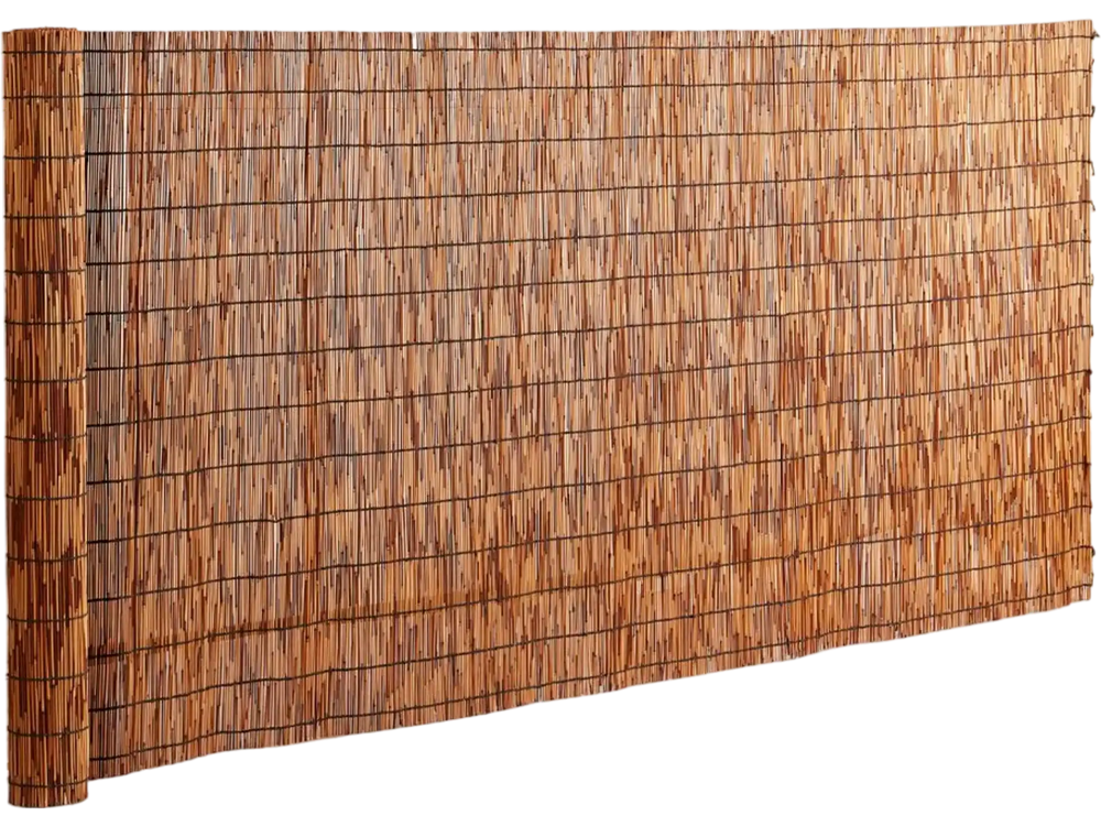 VEVOR Natural Reed Fencing, 5.5 ft x 16.4 ft, Reed Screen Curtain Balcony Reed Fence Roll for Outdoor Backyard Patio, Decorative Fence for Backyard Garden Fencing Divider, Privacy Screen Panel, Brown