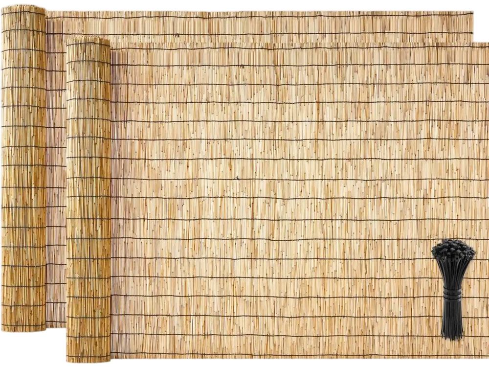 VEVOR Natural Reed Fencing, 4 ft x 16.4 ft, 2 Pack Decorative Natural Reed Fencing Roll, Decorative Fence for Backyard Divider, Privacy Screen Panel Curtain for Balcony Patio Garden Backyard Outdoor