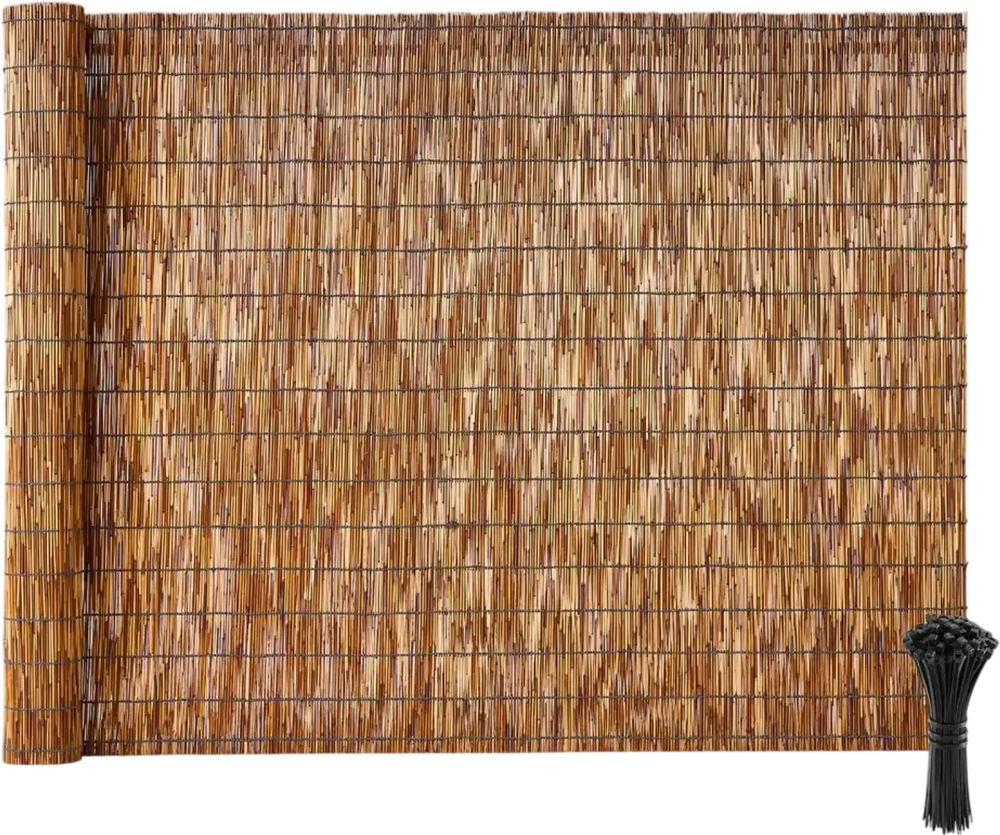 VEVOR Natural Reed Fencing, 4 ft x 16.4 ft, Decorative Natural Reed Fencing Roll, Decorative Fence for Backyard Divider, Privacy Screen Panel Curtain for Balcony Patio Garden Backyard Outdoor, Brown
