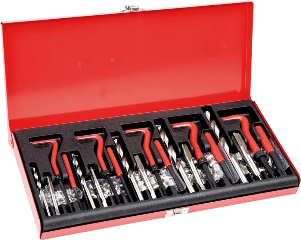 VEVOR Helicoil Thread Repair Kit, 166-Piece Metric HSS Drill Helicoil Repair Kit, M5 M6 M8 M10 M12 Heli Coil Rethreading Tool Kit with HSS Drill Bits Thread Inserts Taps Breakoff Installation Tools