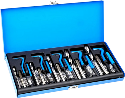 VEVOR Helicoil Thread Repair Kit, 131-Piece SAE HSS Drill Helicoil Repair Kit, 1/4