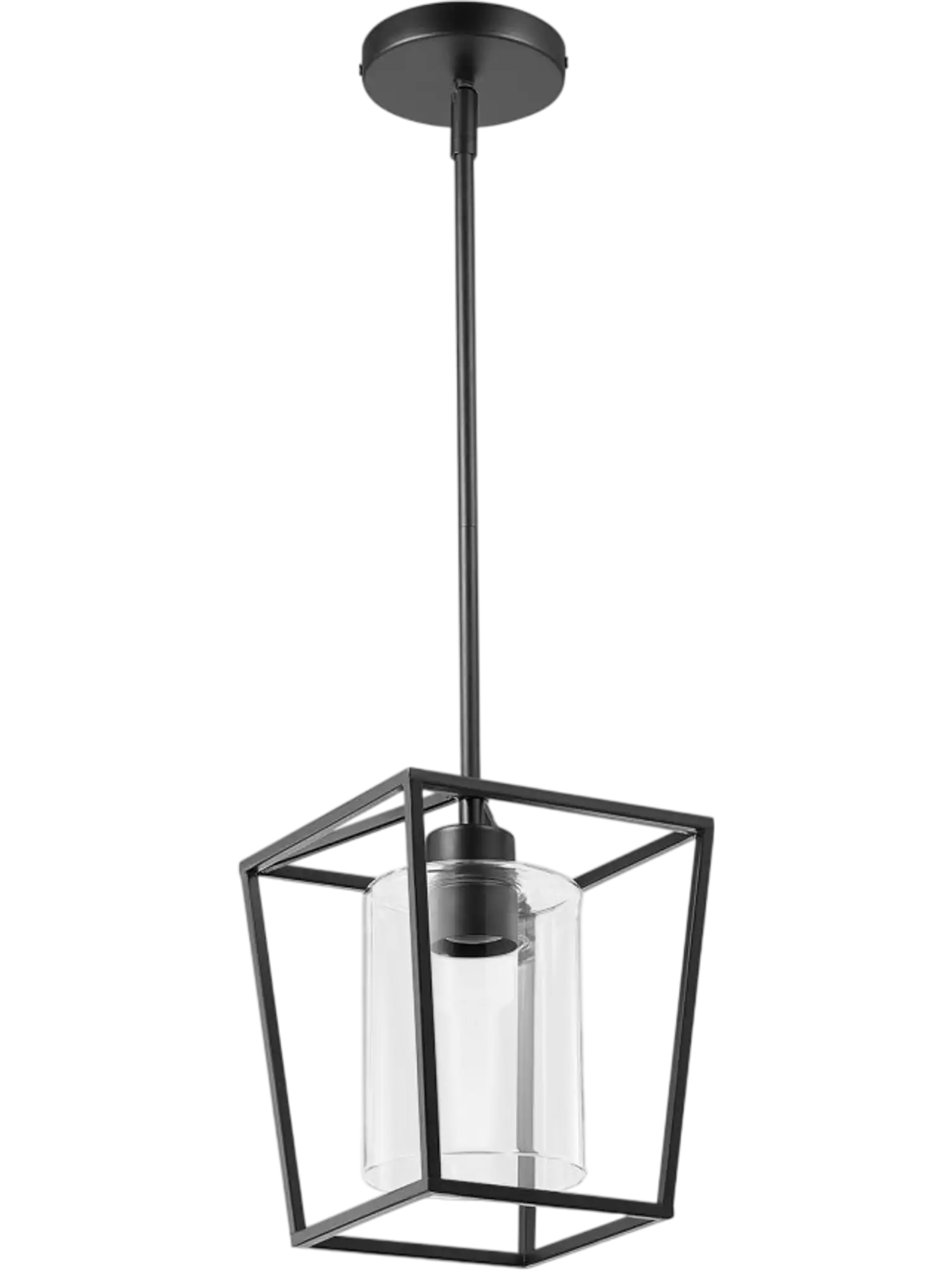 Vevor Pendant Light Black Cage Farmhouse Iron Pendant Lighting with Clear Glass Shade New
