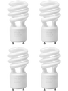VEVOR 4-Pack CFL Light Bulbs, 13W Compact Fluorescent Spiral Bulbs with 2700K Warm Light, 900lm Luminous Flux, Twist and Lock GU24 Base, Ideal for Bedrooms, Study Rooms, Living Rooms, Commercial Use