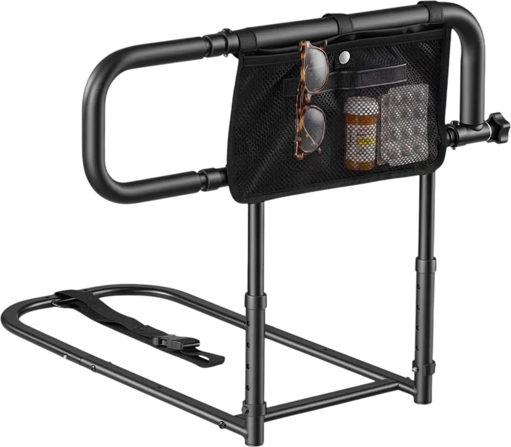 Vevor Bed Rail Folding Adjustable Bedside Assist Rail with Storage Pocket New