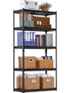 VEVOR Storage Shelves, 2000 lbs, 5 Tier Heavy Duty Garage Shelving, 16" D x 36" W x 72" H Adjustable Metal Shelves for Industrial Shelving Unit Utility Shelf, for Kitchen, Warehouse, Basement, Black