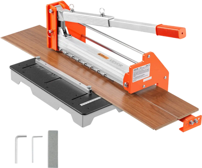 VEVOR 12 inch Vinyl Floor Cutter, 16mm Thick Laminate Flooring Cutter with Upgraded Labor-Saving Aluminum-Alloy Lever, Telescoping Support Plate, Cuts Engineered Wood, LVT, VCT, SPC, LVP, WPC