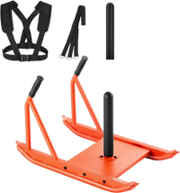 VEVOR Weight Sled, Steel Power Sled, Fitness Strength Training Sleds for Athletic Exercise Speed Improvement, Workout Fitness Equipment with Handle, Compatible with 1/2 in Weight Plates, Orange