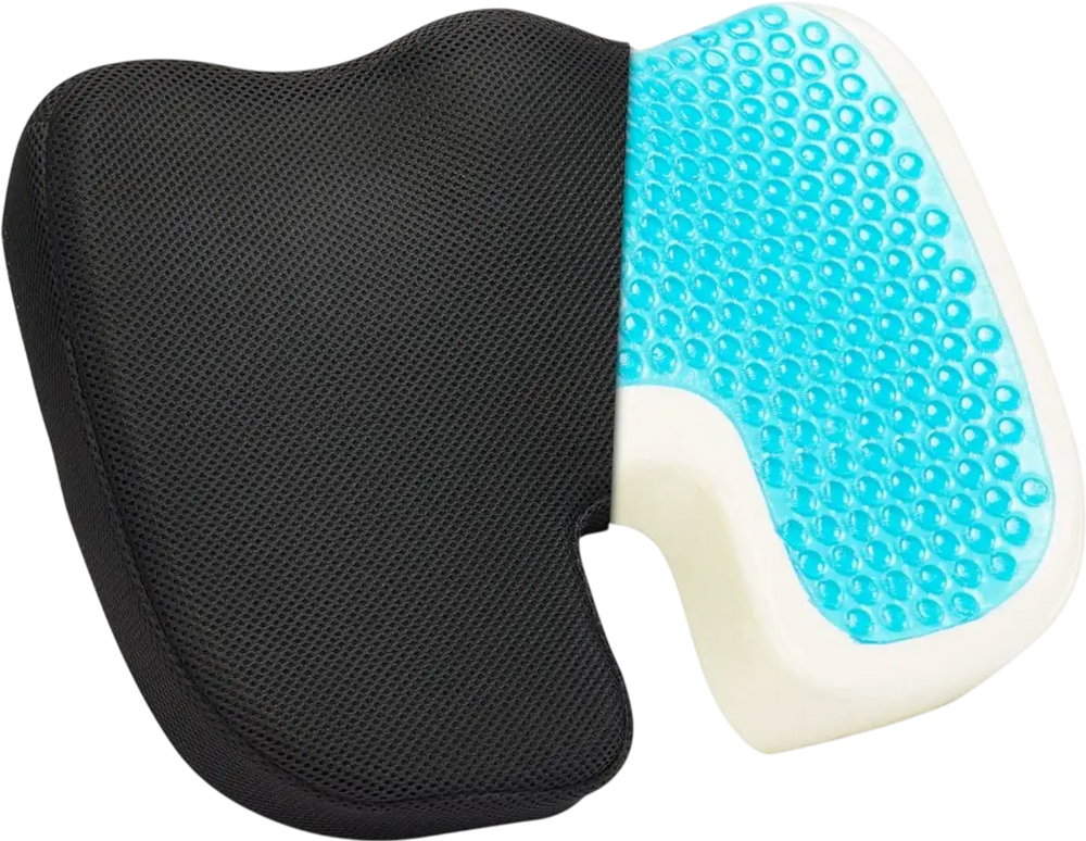 VEVOR Seat Cushion, Cooling Gel + Memory Foam Seat Cushion, Pressure-Relief Wheelchair Seat Pad with U-Shaped Cutout & Removable Cover, Lightweight and Portable for Travel, Car, Office, Airplane