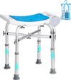 VEVOR Shower Chair for Inside Shower, Adjustable Height Shower Stool with Crossbar Support, Shower Seat for Shower Tub, Non-Slip Bench Bathtub Stool Seat for Elderly Disabled Adults Handicap, 500 lbs