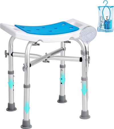 Vevor Shower Chair Adjustable Height Bath Stool Seat 500 lbs New