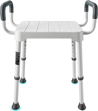 Vevor Shower Chair Height Adjustable Bath Seat with Armrest 400 lbs New