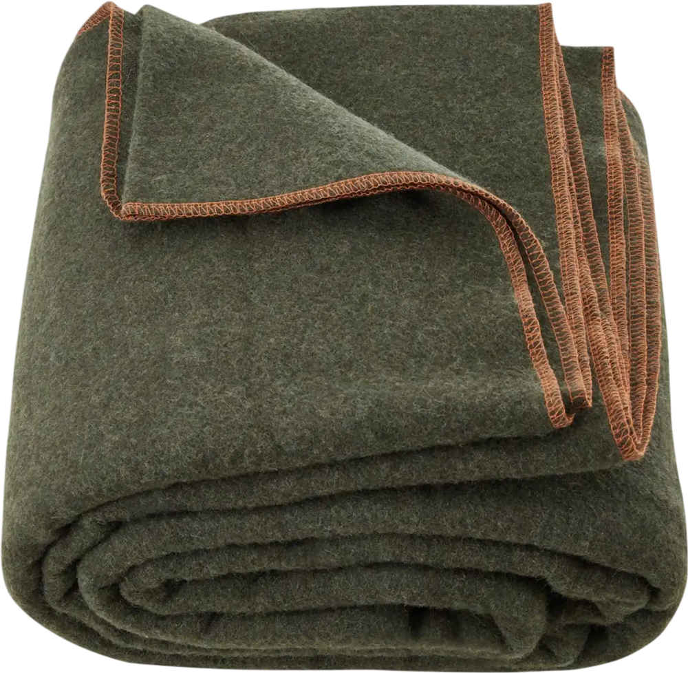 VEVOR Wool Camping Blanket, Large Warm Stadium Blanket, Waterproof & Windproof, Flame Retardant, Great for Outdoors, Picnics, Hiking, Sports Events, Travel, 64" x 88" (80% Wool), Army Green