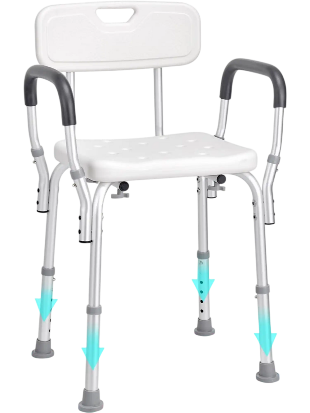 VEVOR Shower Chair, Shower Seat with Back, Adjustable Height Shower Stool, Shower Chair for Inside Shower Bathtub, Non-slip Bathroom Bench Bath Chair for Elderly Disabled Handicap, 350 LBS Capacity