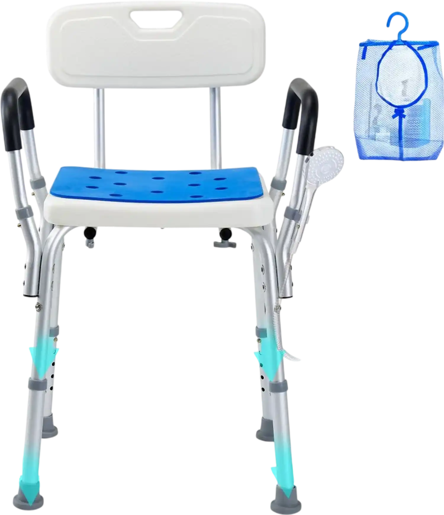 Vevor Shower Chair Adjustable Height Bath Seat with Back 400 lbs New