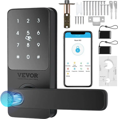 Vevor Smart Lock 5-in-1 Bluetooth Keyless Entry Door Lock with Handle New