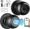 VEVOR Smart Door Knob, Biometric Door Lock Bluetooth Smart Lock, Fingerprint Smart Lock with APP Control, Easy Installation Door Lock, for Home Bedrooms, Cloakroom, Hotels, Apartments Offices, Black