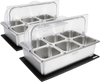 VEVOR Countertop Food Serving Display Container, Stainless Steel Food Salad Server Tray, Buffet Condiment Dispenser, Ice Cooled Rack with Clear Roll Top Cover, for Restaurant Hotel (6x1/6 Pan x2)