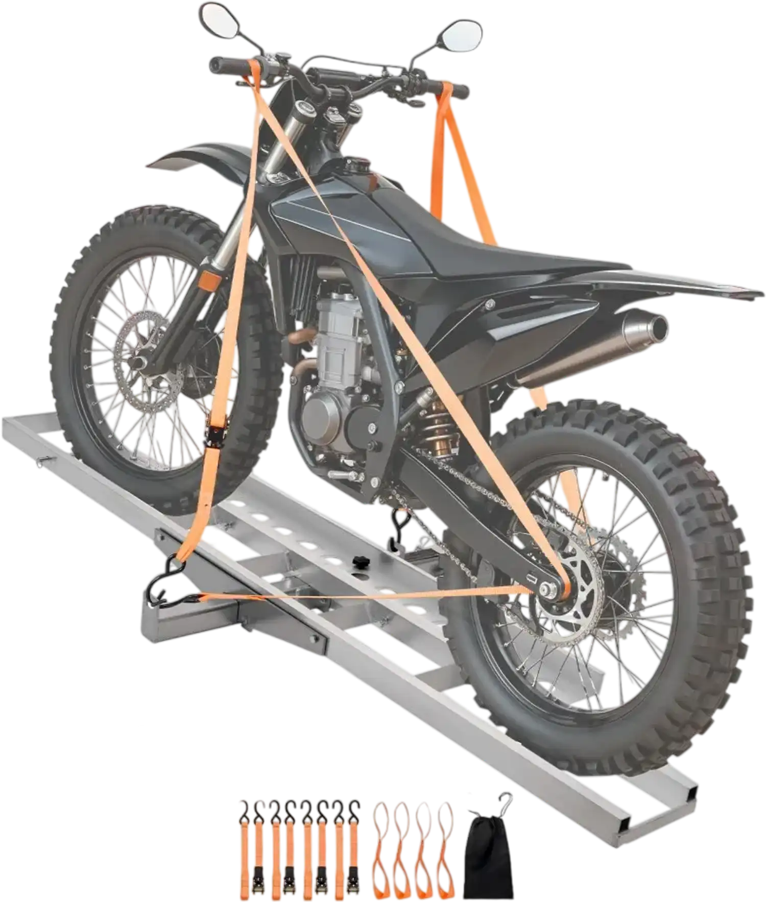 Vevor Motorcycle Carrier Heavy-Duty Aluminum Hitch Mount Rack with 47