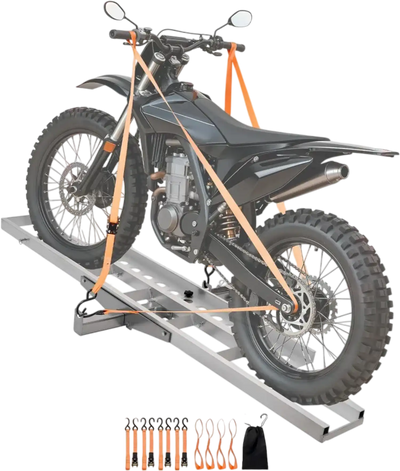 Vevor Motorcycle Carrier Heavy-Duty Aluminum Hitch Mount Rack with 47