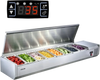 VEVOR Refrigerated Countertop Prep Unit Condiment Prep Station 48 QT ETL, for Commercial Restaurant Salad Bar, 160W, with 8 x 1/3 Pans, Auto Defrost, Adjustable Temp Control, Stainless Steel Cover