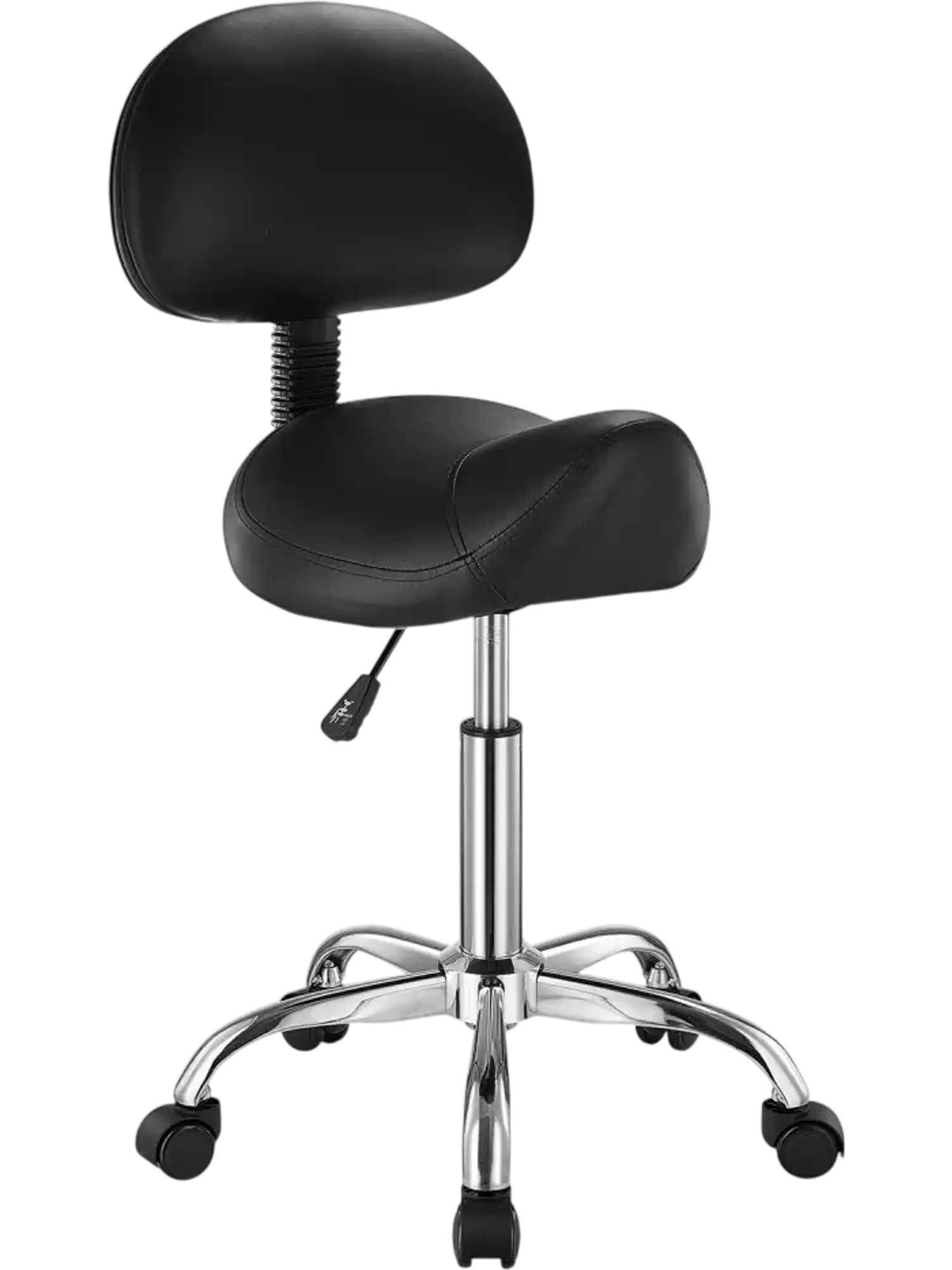 Vevor Saddle Stool Ergonomic Rolling Chair with Back Support Black New