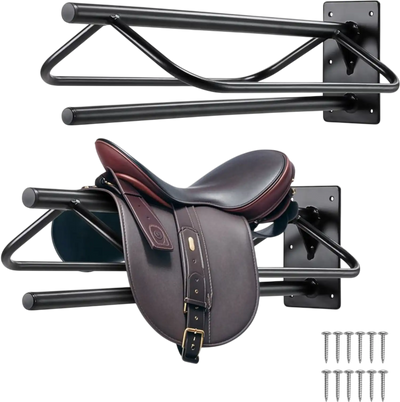 Vevor Saddle Rack Wall Mounted Horse Saddle Stand 2-Pack Black New