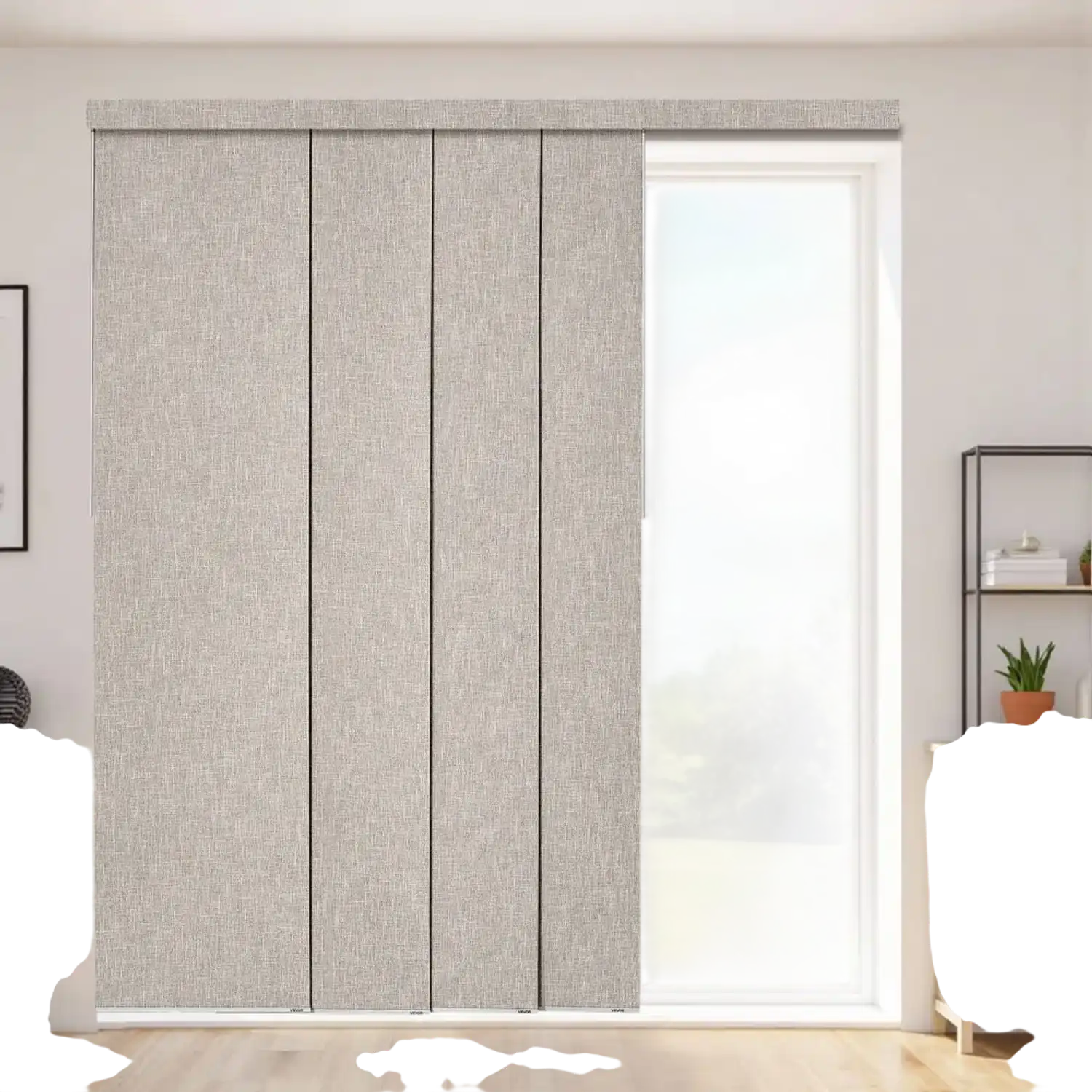 Vevor Panel Track Blinds Blackout Sliding Door Brown 45.8