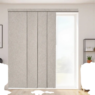 VEVOR Panel Track Blinds, Extendable Track from 45.8 in to 86 in W, Trimmable Panel Curtains Up to 96 in H, Vertical Blackout Panel Blinds for Sliding Doors, Patio Doors, Room Divider, Windows, Brown