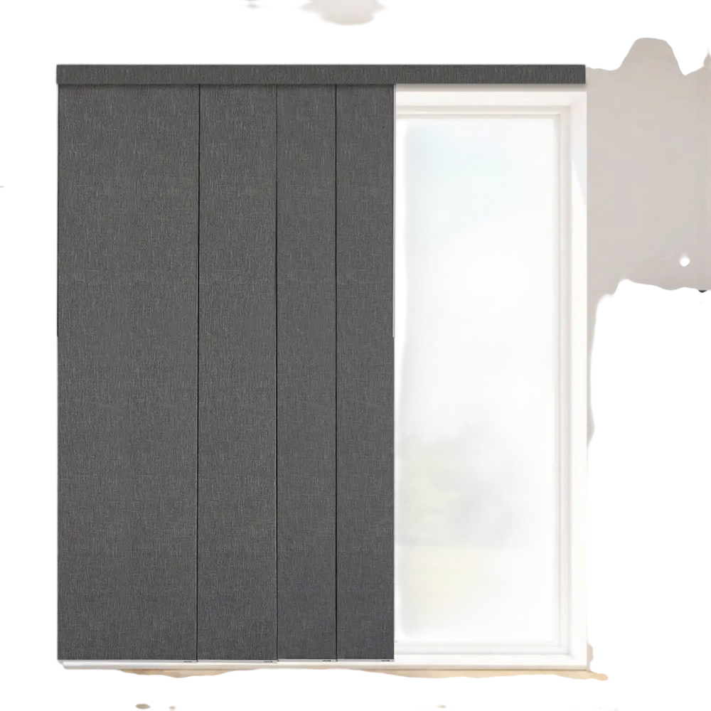 VEVOR Panel Track Blinds, Extendable Track from 45.8 in to 86 in W, Trimmable Panel Curtains Up to 96 in H, Vertical Blackout Panel Blinds for Sliding Doors, Patio Doors, Room Divider, Dark Gray