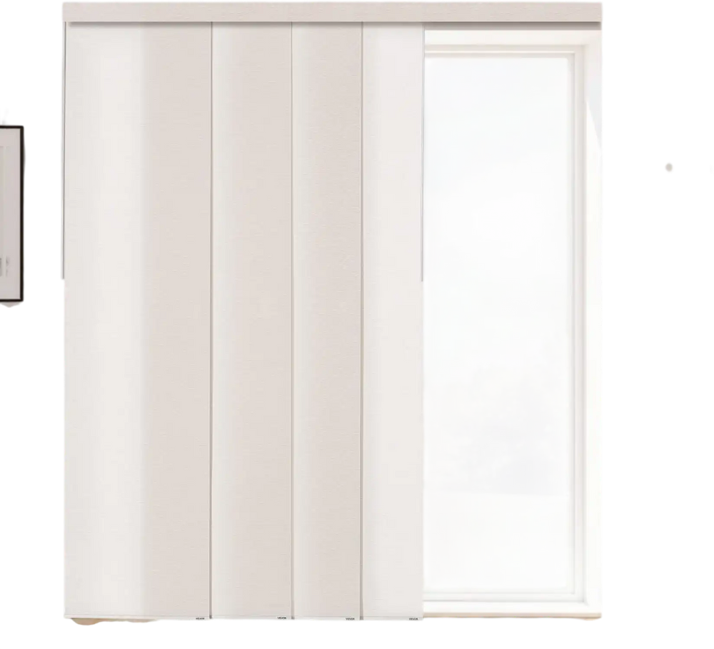 VEVOR Panel Track Blinds, Extendable Track from 45.8 in to 86 in W, Trimmable Panel Curtains Up to 96 in H, Adjustable Vertical Panel Blinds for Sliding Doors, Patio Doors, Room Divider, Light Brown