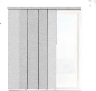 VEVOR Panel Track Blinds, Extendable Track from 45.8 in to 86 in W, Trimmable Panel Curtains Up to 96 in H, Adjustable Vertical Panel Blinds for Sliding Doors, Patio Doors, Room Divider, Window, Gray