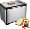 VEVOR Bread Maker, 19-in-1 2LB Dough Machine, Nonstick Ceramic Pan Automatic Breadmaker with Gluten Free Setting, Whole Wheat Bread Making, Digital, Programmable, 3 Loaf Sizes, 3 Crust Colors