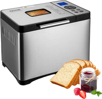 VEVOR Bread Maker, 19-in-1 2LB Dough Machine, Nonstick Ceramic Pan Automatic Breadmaker with Gluten Free Setting, Whole Wheat Bread Making, Digital, Programmable, 3 Loaf Sizes, 3 Crust Colors