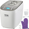 VEVOR Bread Maker, 15-in-1 3LB Dough Machine, Nonstick Ceramic Pan Automatic Breadmaker with Gluten Free Setting, Whole Wheat Bread Making, Digital, Programmable, 3 Loaf Sizes, 3 Crust Colors, White