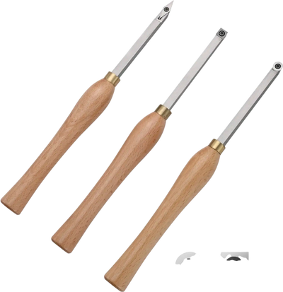 Vevor Wood Lathe Chisel Set 3-Pc Carbide Turning Tools with 7.87