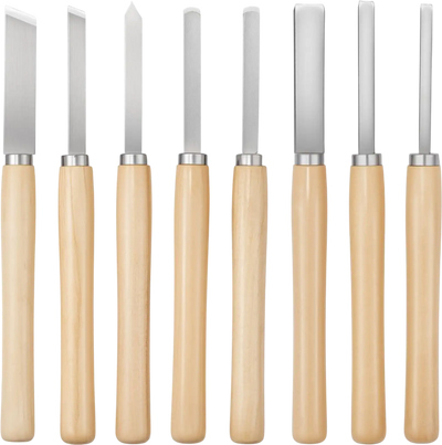 Vevor Wood Lathe Turning Tool Set 8-Piece Carbon Steel Chisel Kit New