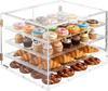 VEVOR Bakery Display Case, 4-Tier Commercial Countertop Pastry Display Case, Clear Acrylic Bread Box for Kitchen, Party Cake Cabinet with Magnetic Rear Door for Cookie Dessert Donut, 22.4"x17.3"x15.9"
