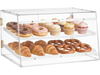 VEVOR Bakery Display Case, 2-Tier Commercial Countertop Pastry Display Case, Clear Acrylic Bread Box for Kitchen, Party Cake Cabinet with Magnetic Rear Door for Cookie Dessert Donut, 20.7"x15.7"x12"