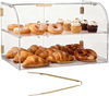 VEVOR Bakery Display Case, 2-Tier Commercial Countertop Pastry Display Case, Clear Acrylic Bread Box for Kitchen, Party Cake Cabinet with Magnetic Rear Door for Cookie Dessert Donut, 22" x 14" x 14"