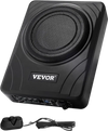 VEVOR 8" 300W Underseat Car Subwoofer, Slim Powered Car Subwoofers Under the Seat, Low Profile Audio Sub Built-in Amplifier, High/Low Level Input & Volume Controller for SUVs, Car, Truck, RV