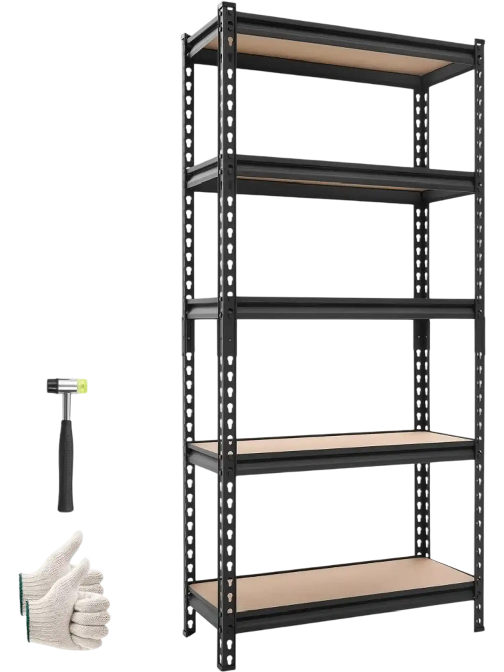 VEVOR Storage Shelves, 5-Tier Adjustable, 2000 lbs Capacity, Heavy Duty Garage Storage Shelving Unit, Metal Utility Rack Shelf, for Kitchen Pantry Basement Bathroom, 28.35" W x 12.17" D x 59.84" H
