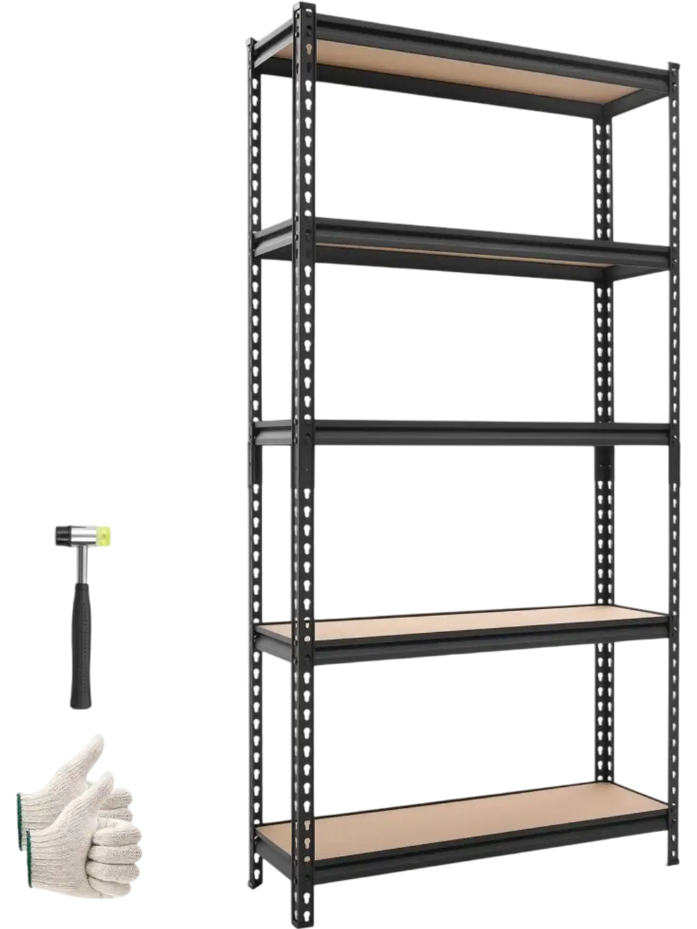 VEVOR Storage Shelves, 5-Tier Adjustable, 3000 lbs Capacity, Heavy Duty Garage Storage Shelving Unit, Metal Utility Rack Shelf, for Kitchen Pantry Basement Bathroom, 36.34" W x 12.17" D x 71.38" H